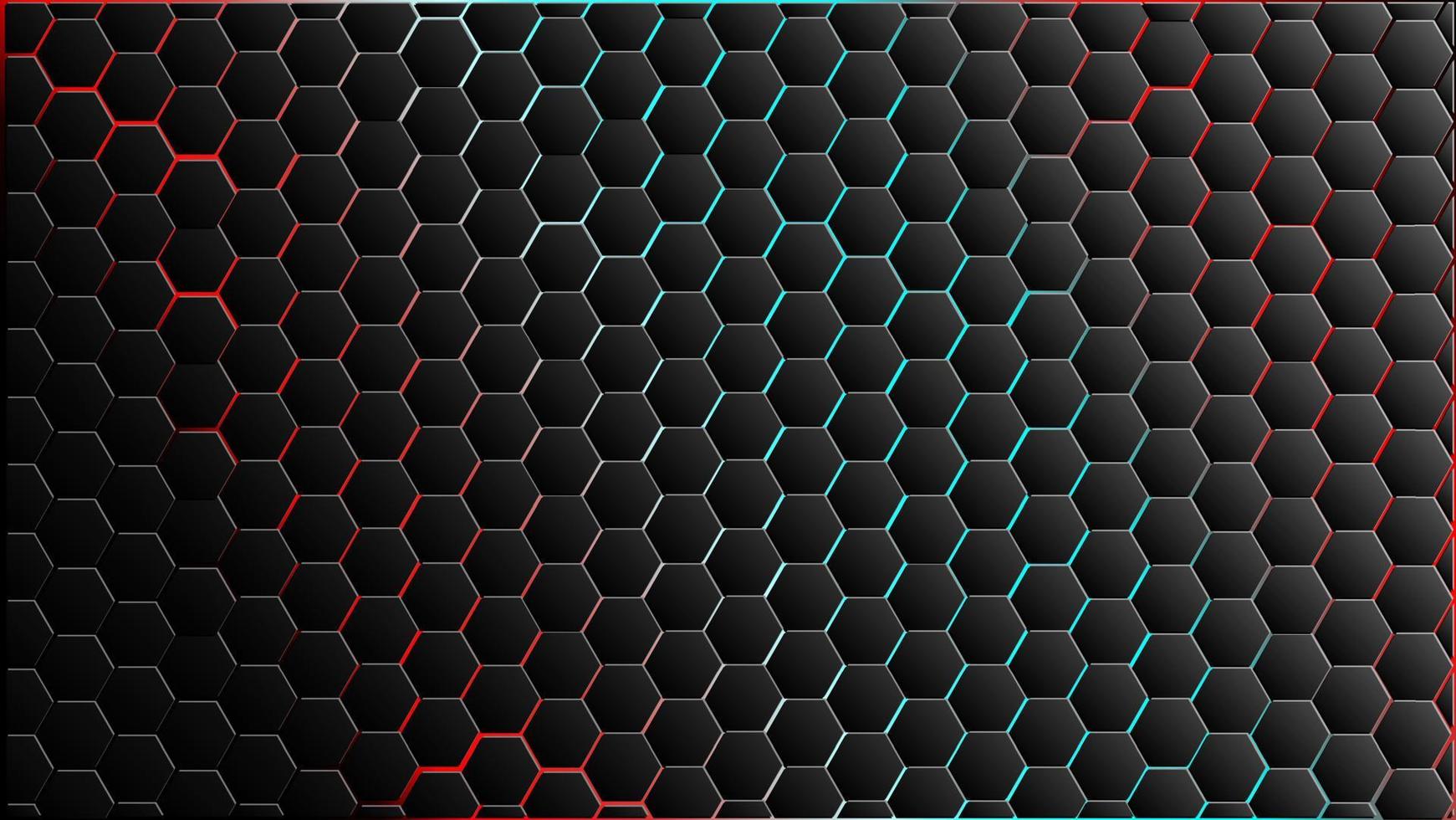 Hexagonal shape elements on glowing background vector