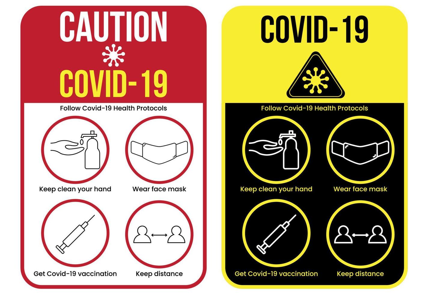 Covid-19 Caution Sign Design Template vector