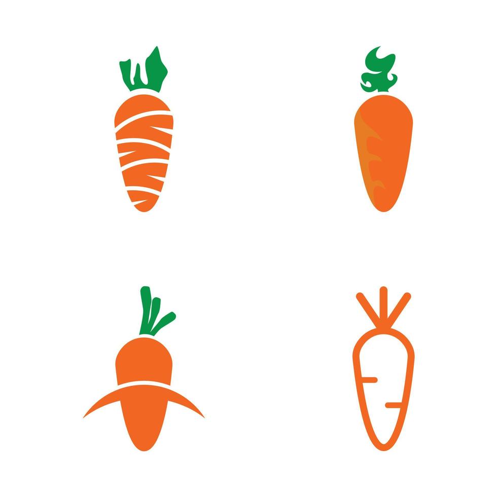 Carrot icon logo set design template vector