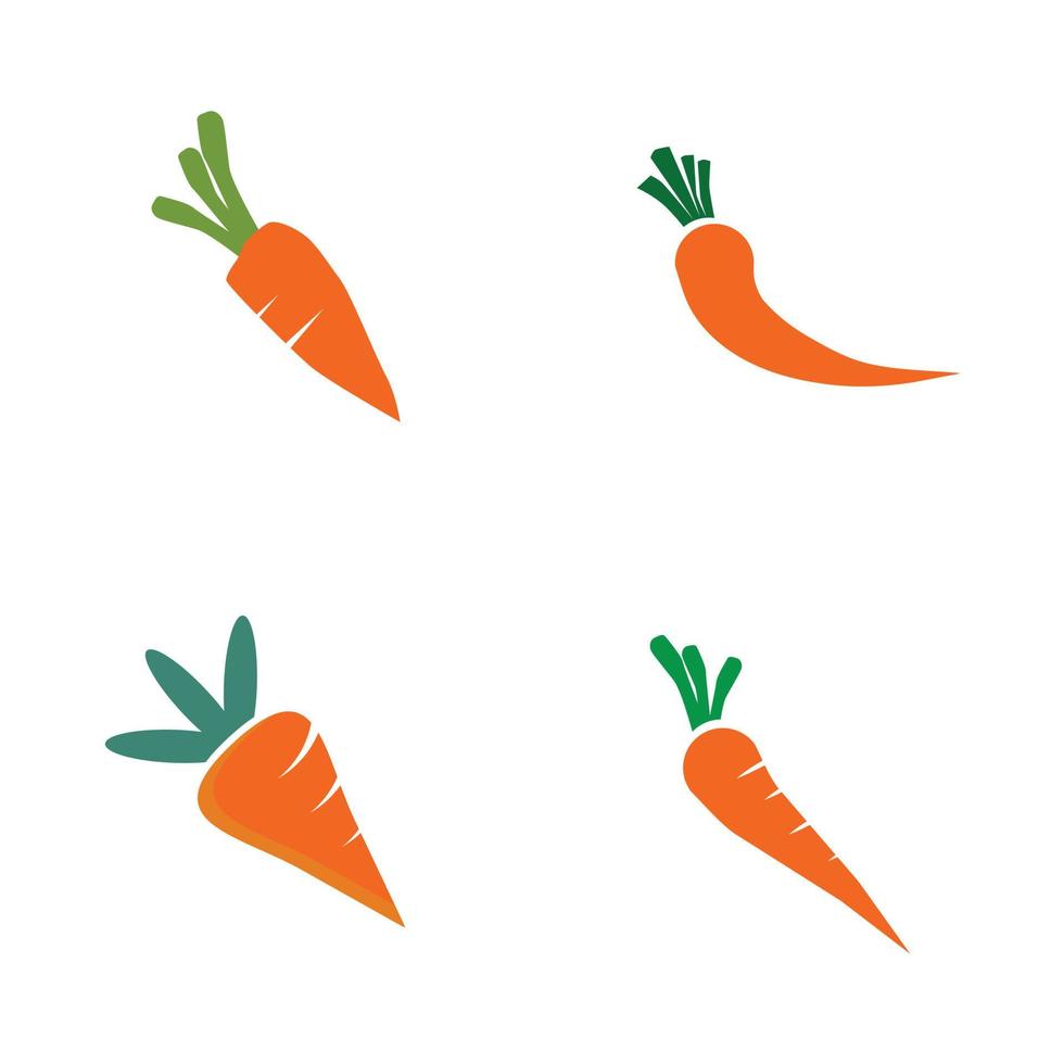 Carrot icon logo set design template vector