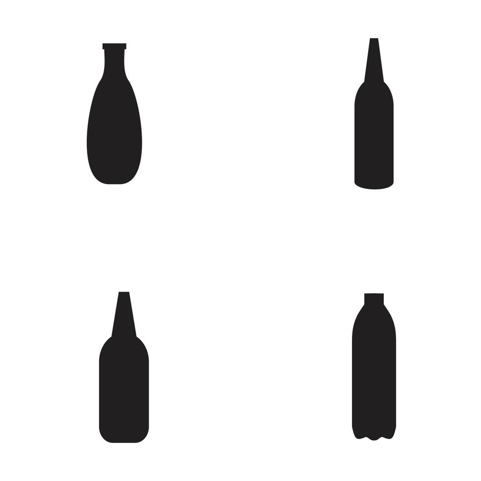 set bottle icon logo design vector