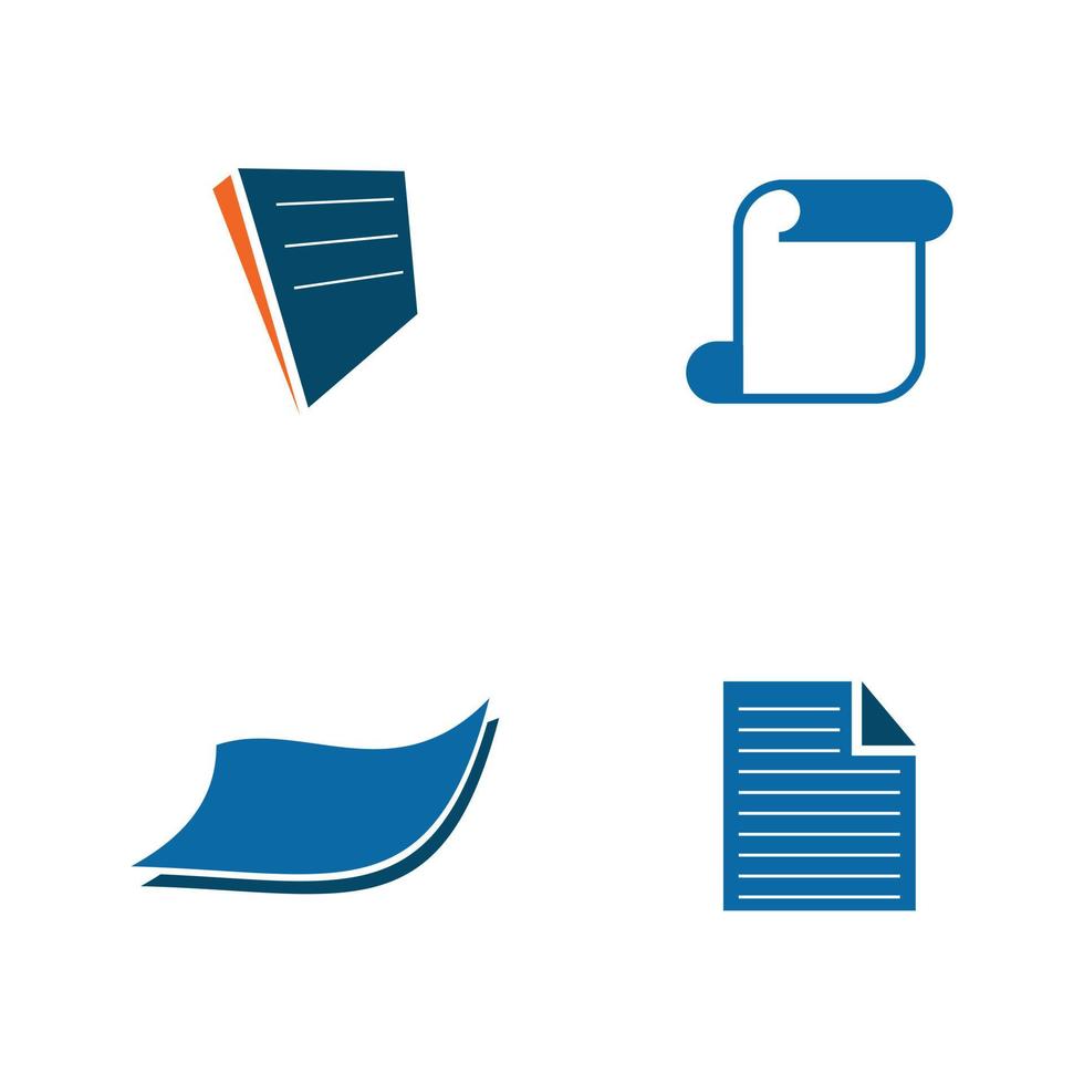 Paper icon logo set design vector