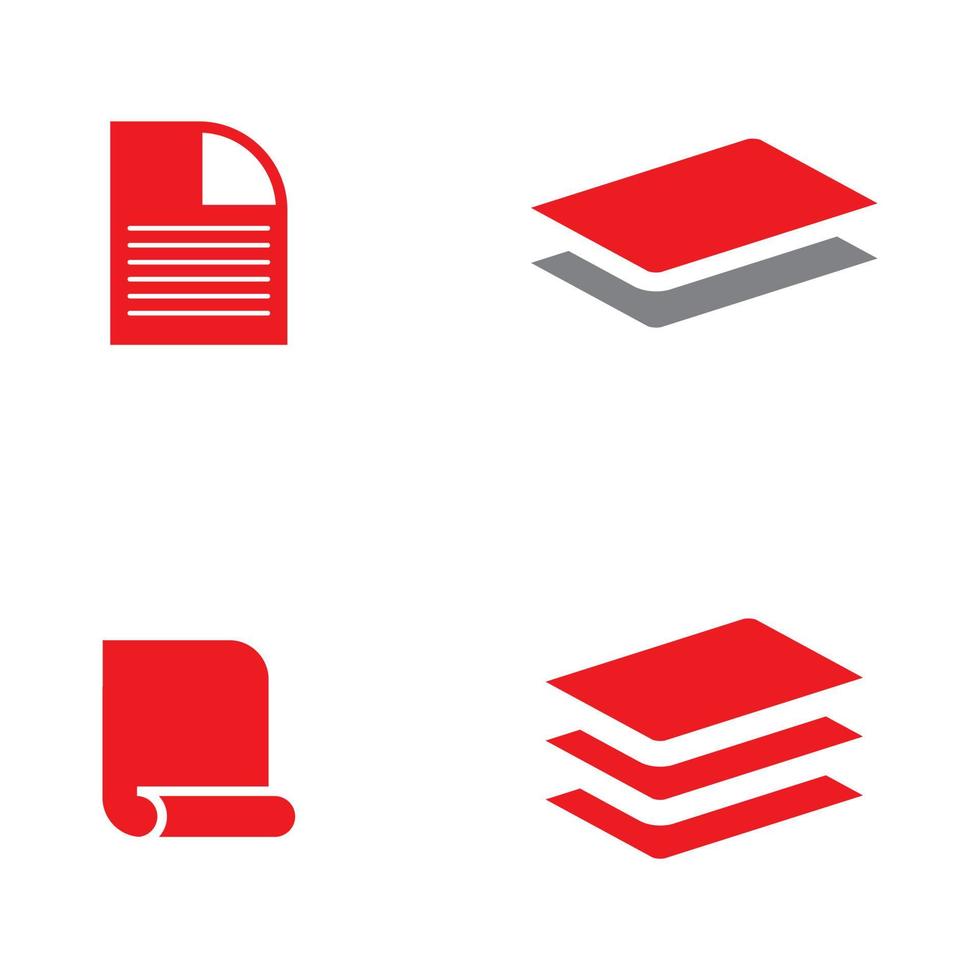 diseño de conjunto de logotipo de icono de papel vector