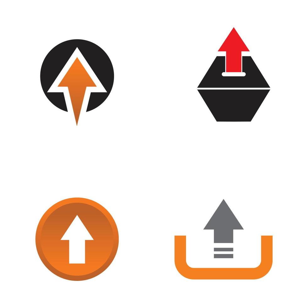 Upload up arrow logo design vector