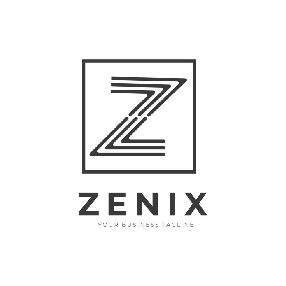 z diseño de logotipo de empresa minimalista plana vector