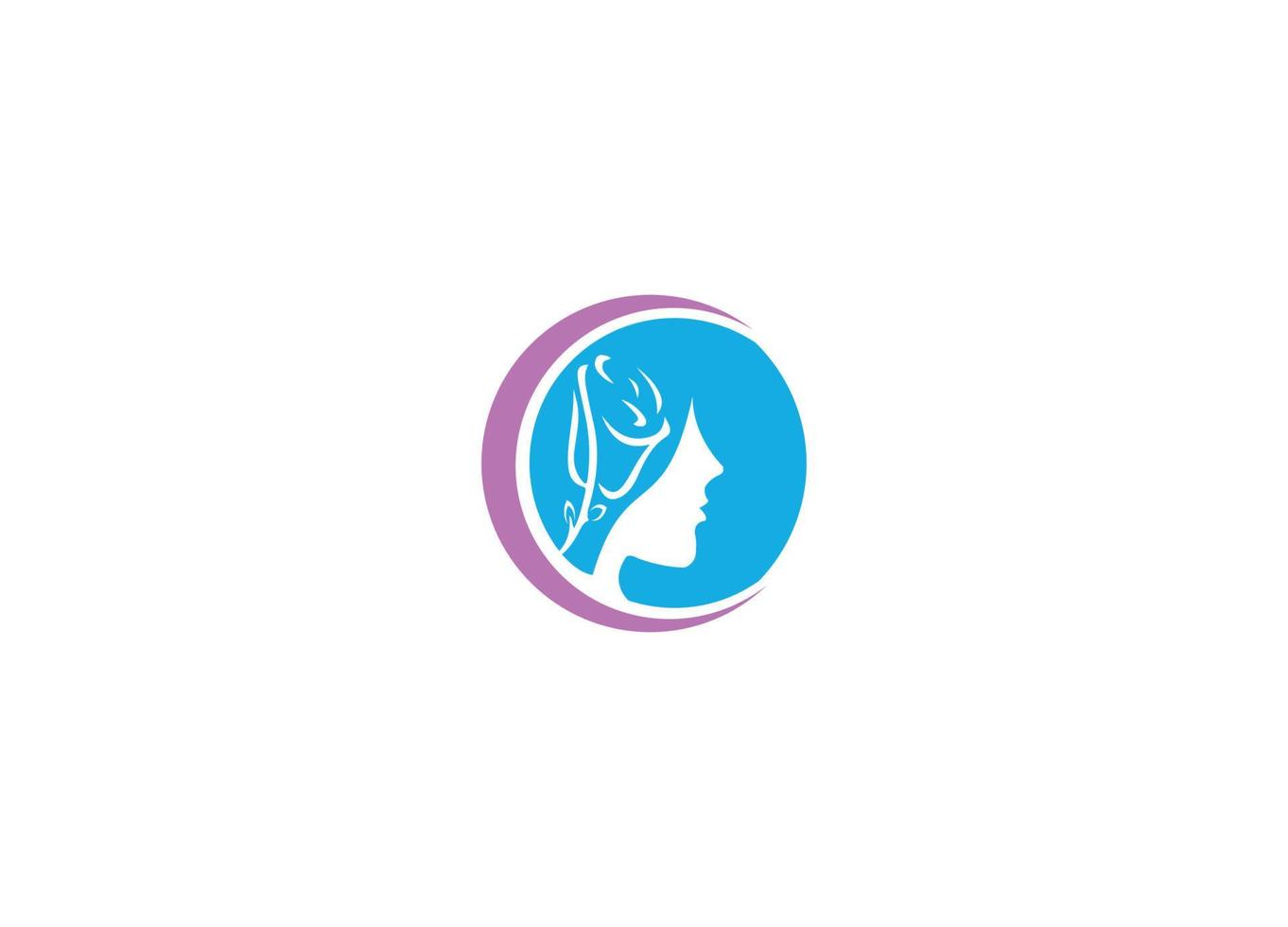 beauty salon face logo design vector icon template