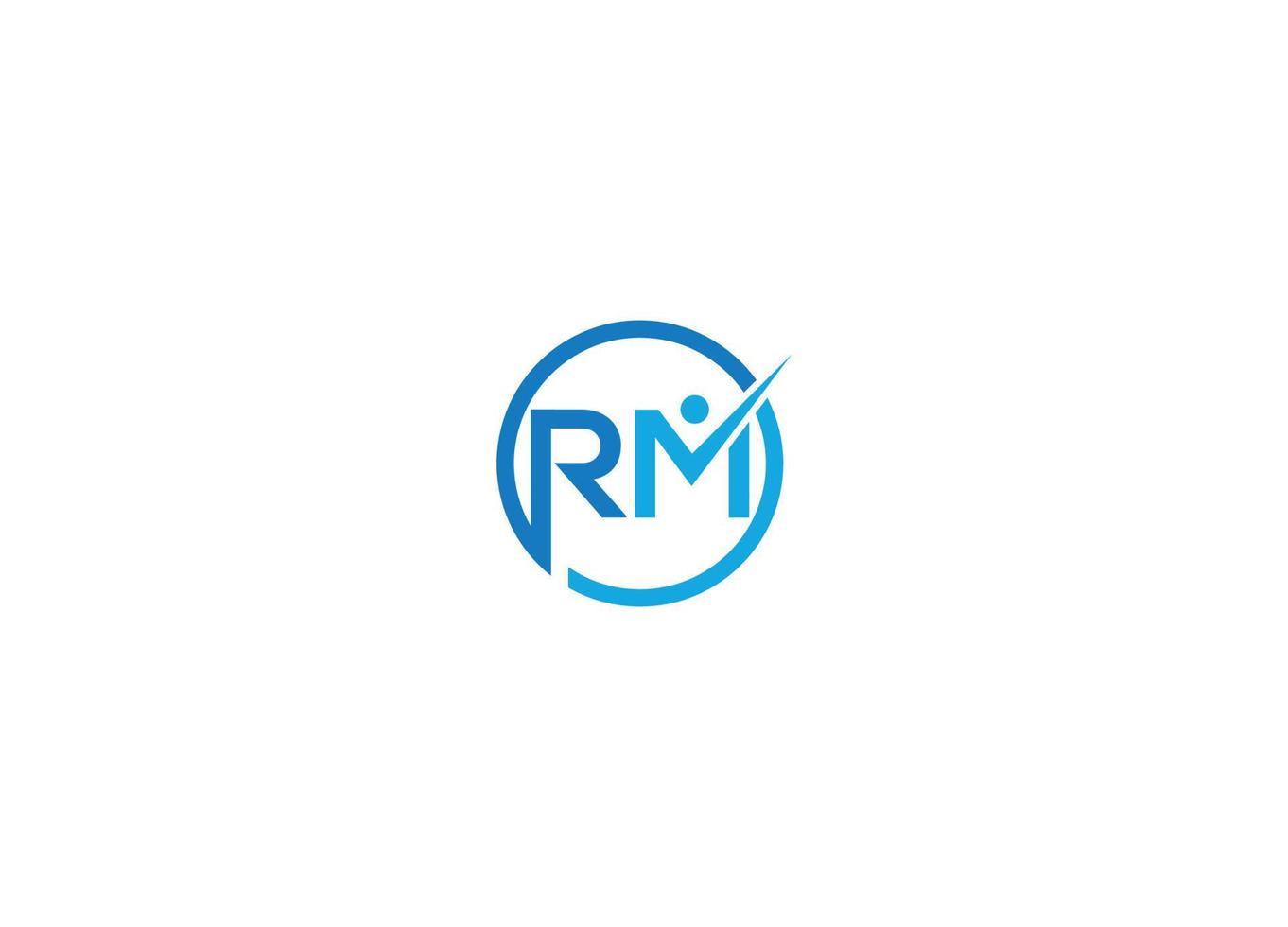 Plantilla de icono de vector de diseño de logotipo moderno inicial de letra rm