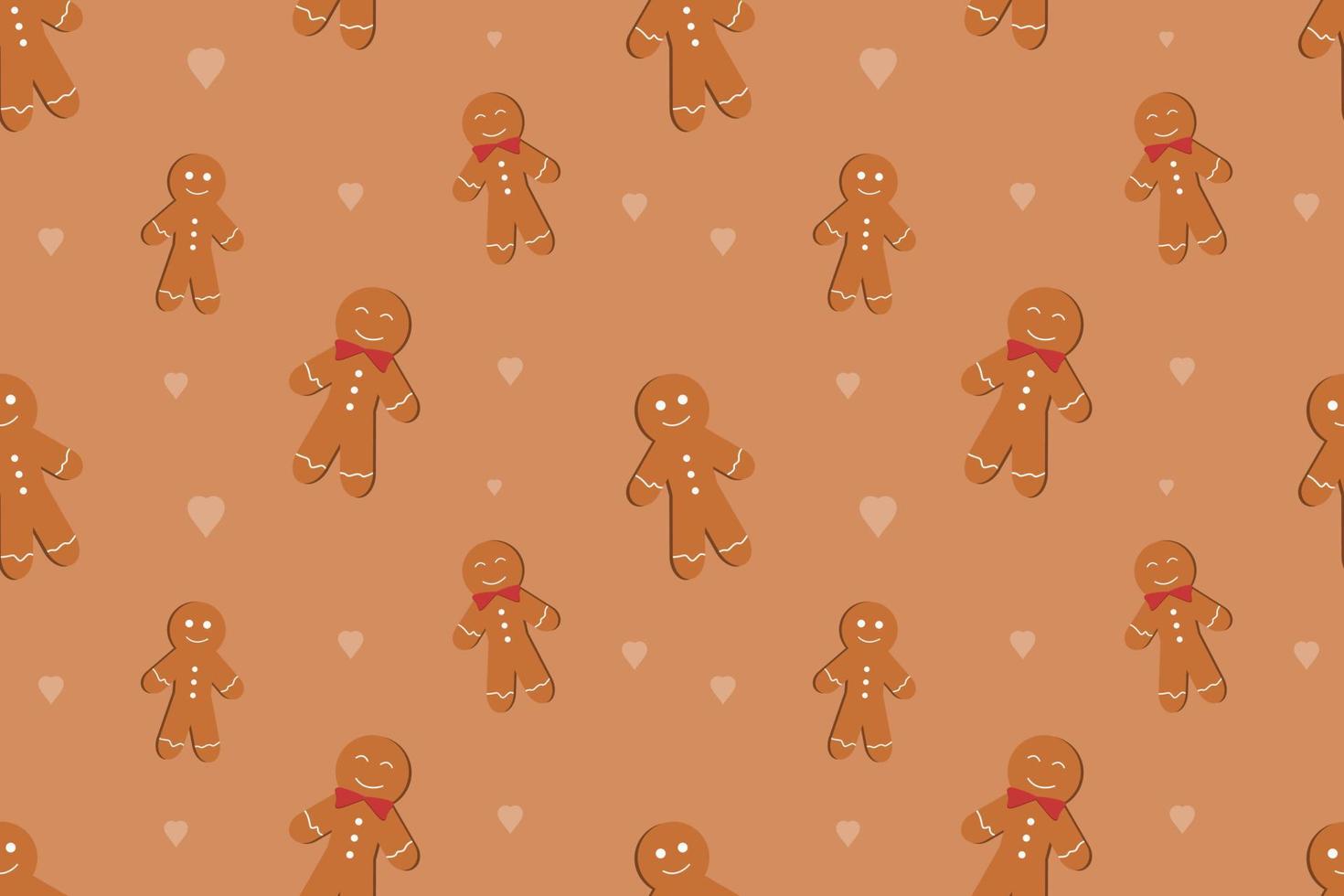 Christmas Gingerbread Seamless Pattern Brown Design vector