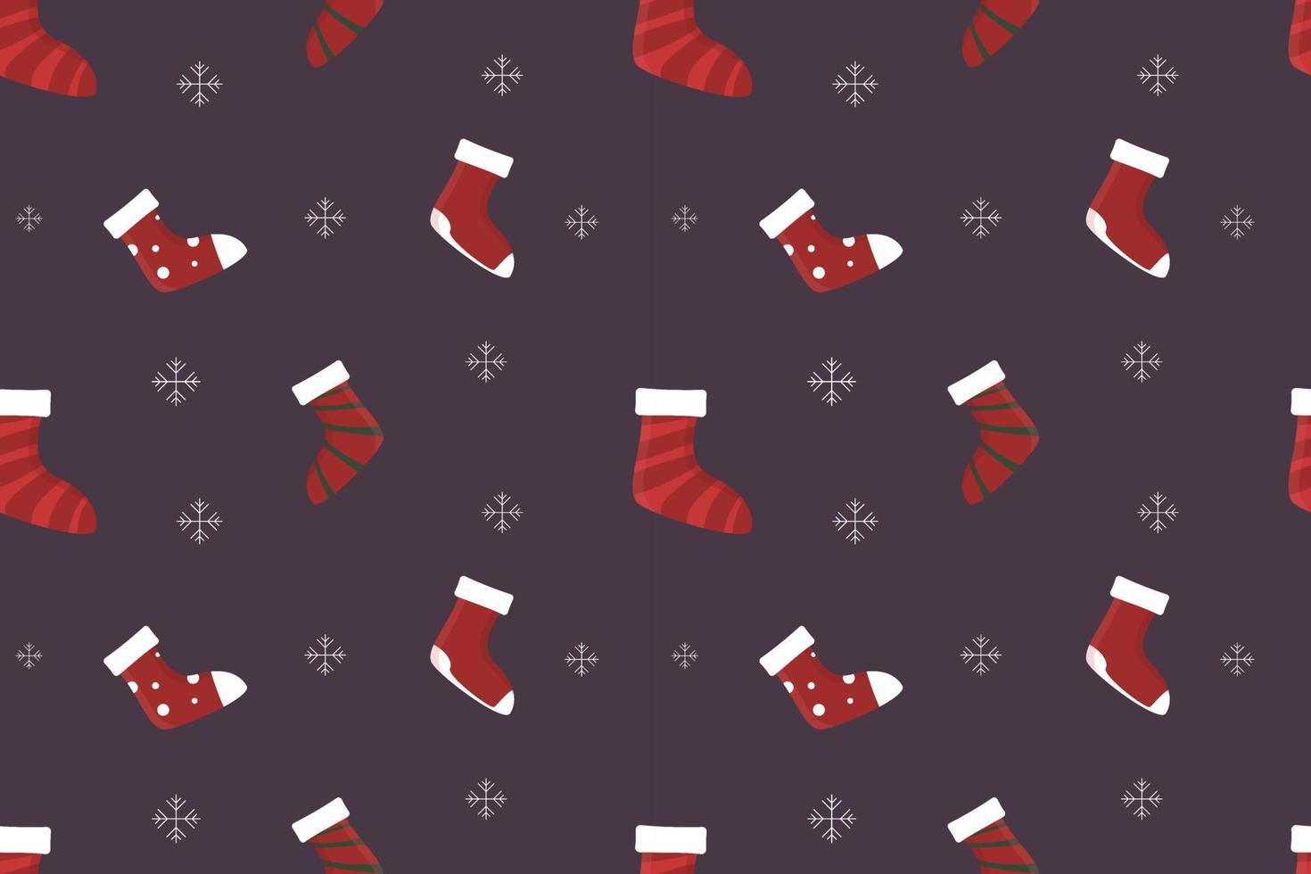 Christmas Socks Flat Seamless Pattern vector