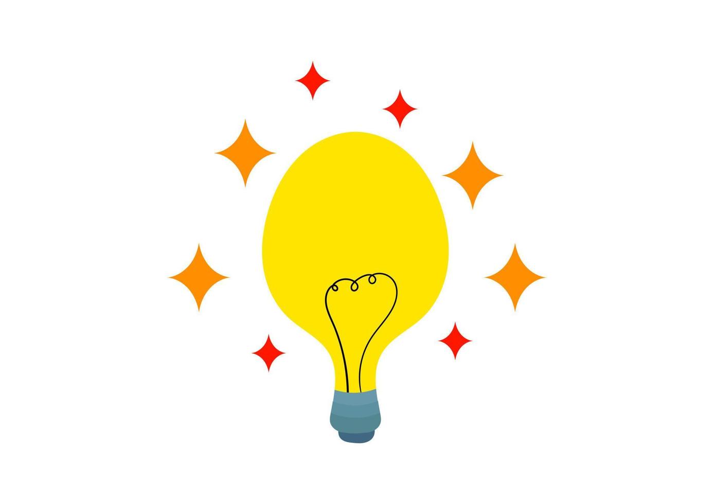 light bulb illustration with shiny effect vector