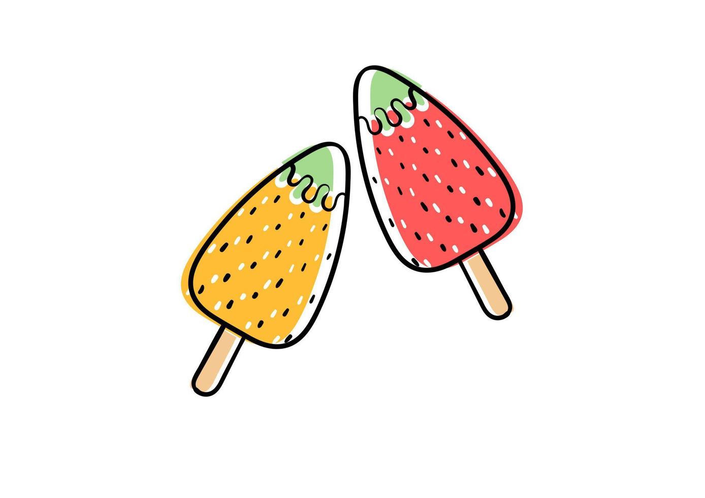 helado dibujado a mano vector