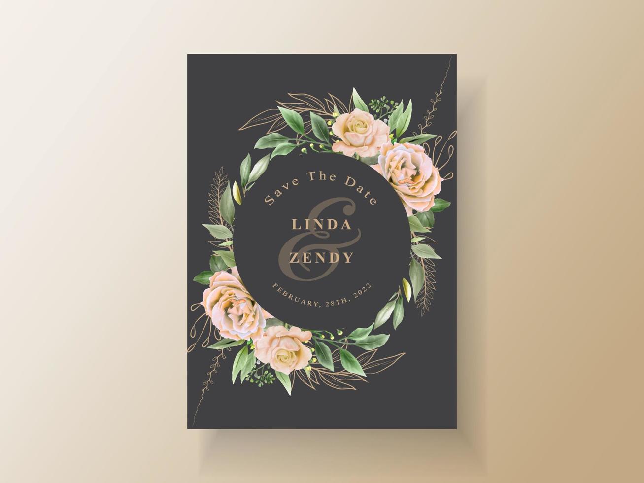 Wedding invitation elegant black theme vector