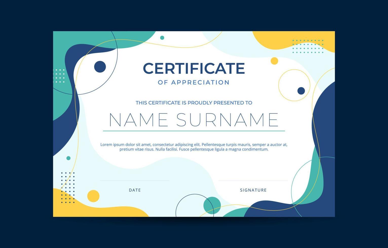 Flat Abstract Certificate Design Template vector