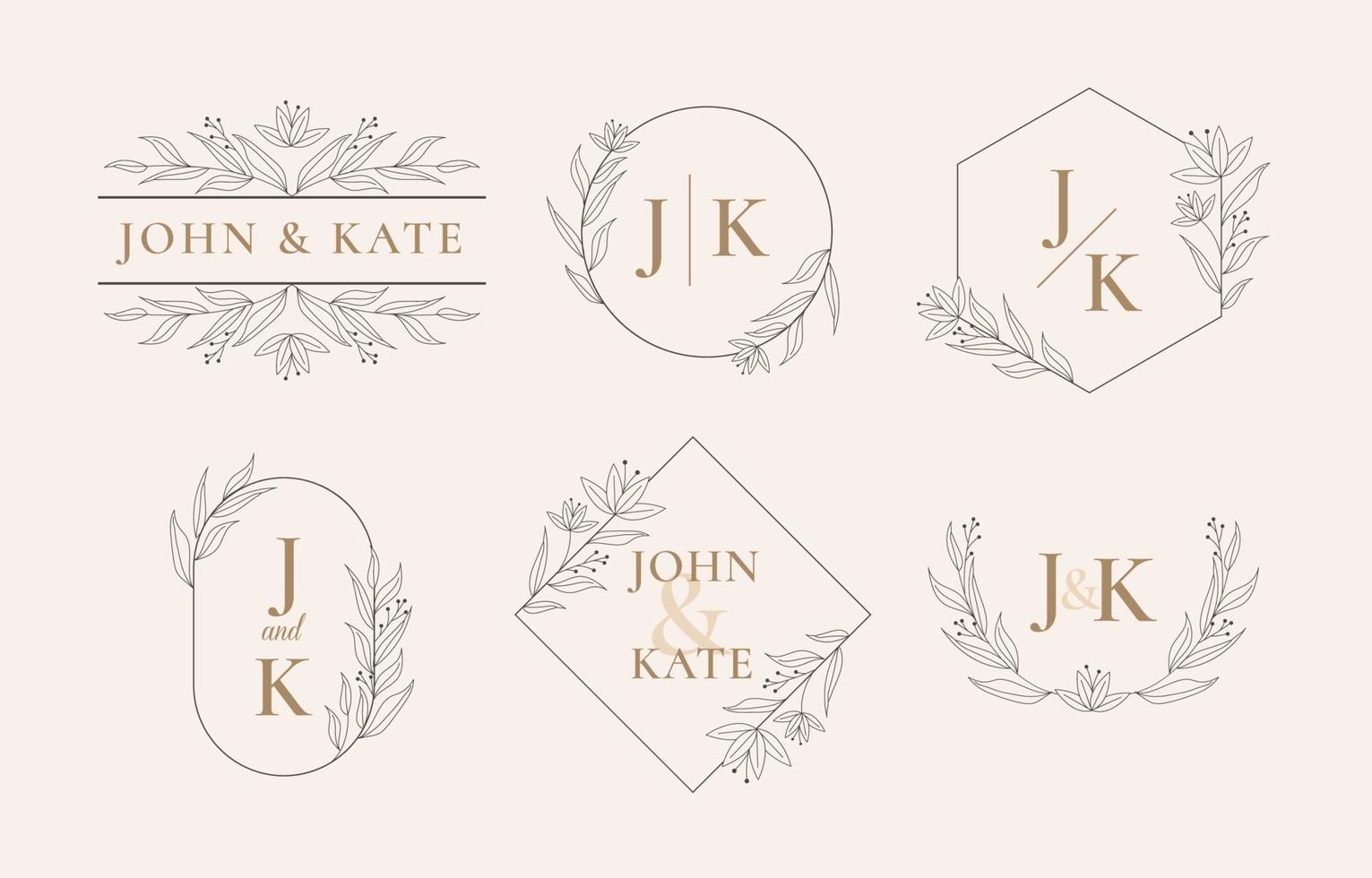 Elegant Wedding Monogram Collection vector