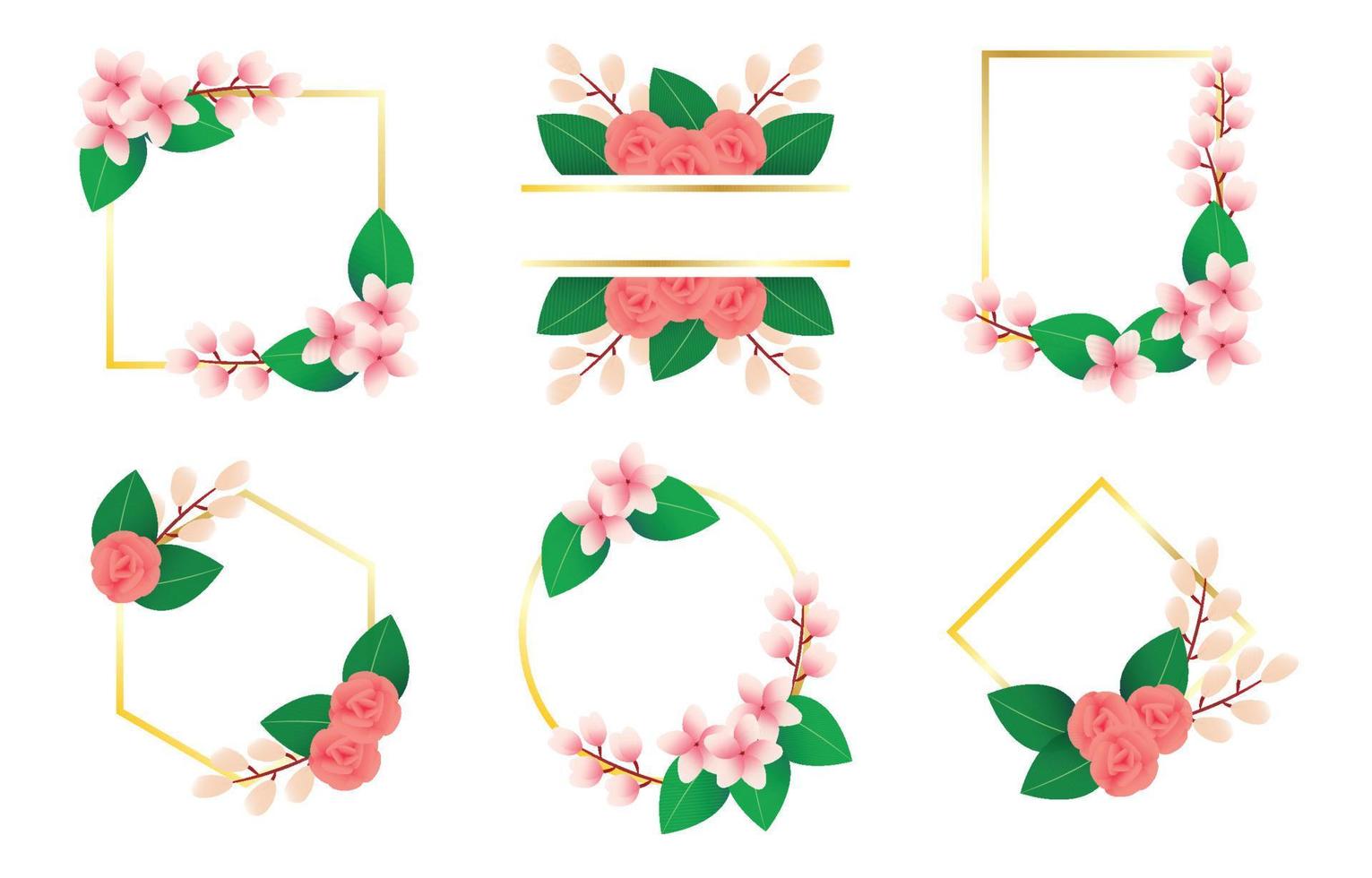 conjunto de marco floral vector