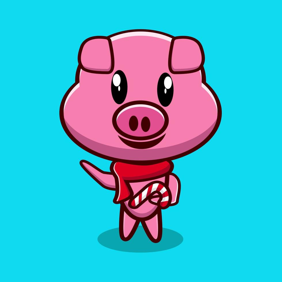 personaje de cerdo con vector de caramelo