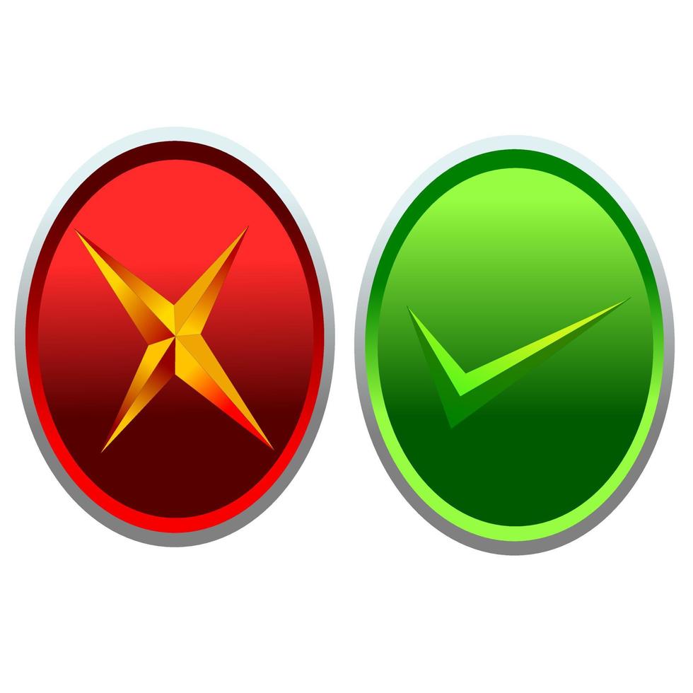 accepted and rejected icon vector