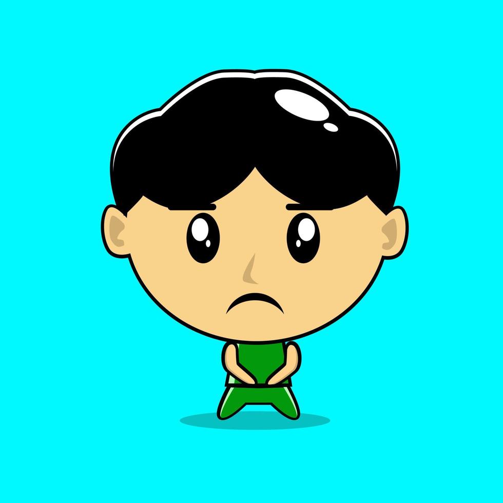 boy cute character  with expression vector