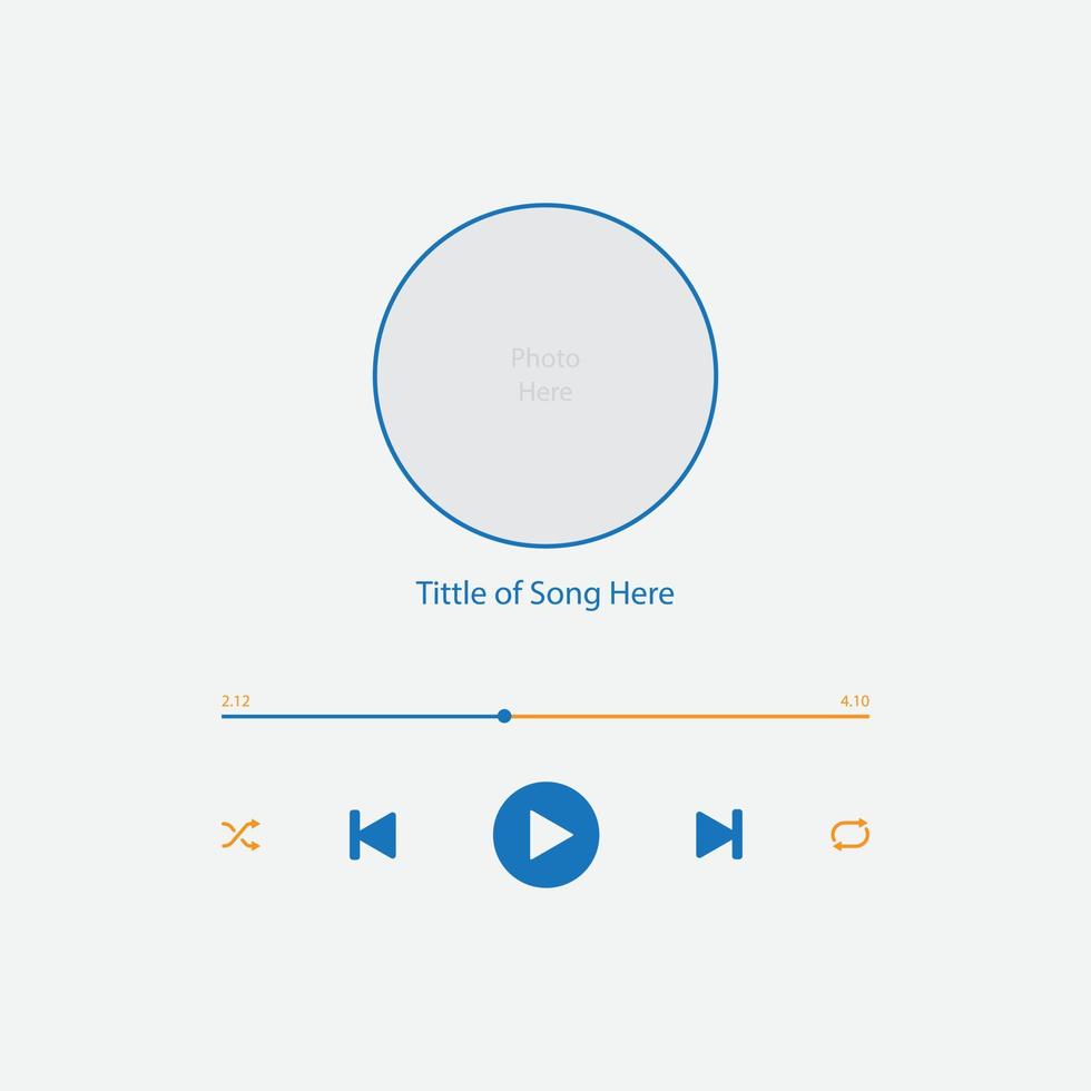 Mobile App Interface. Music Player. Vector Illustration