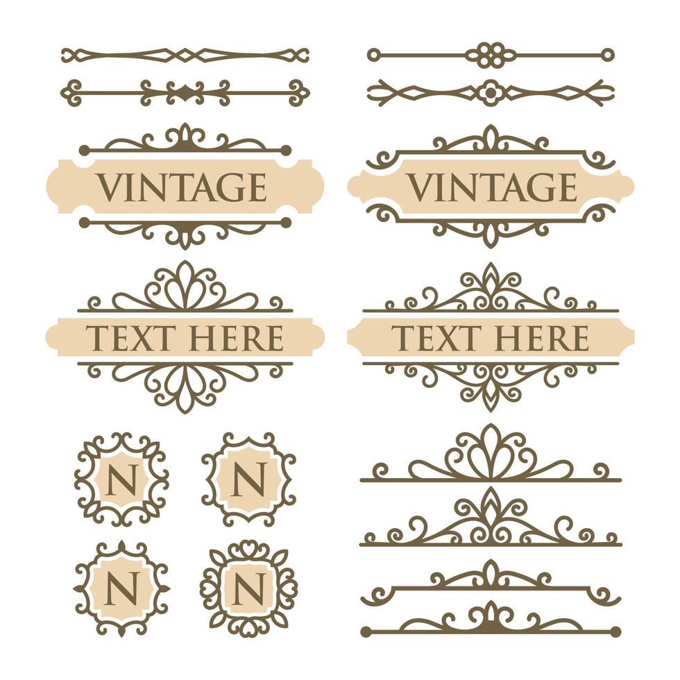 Vector set vintage decoration elements Premium Vector