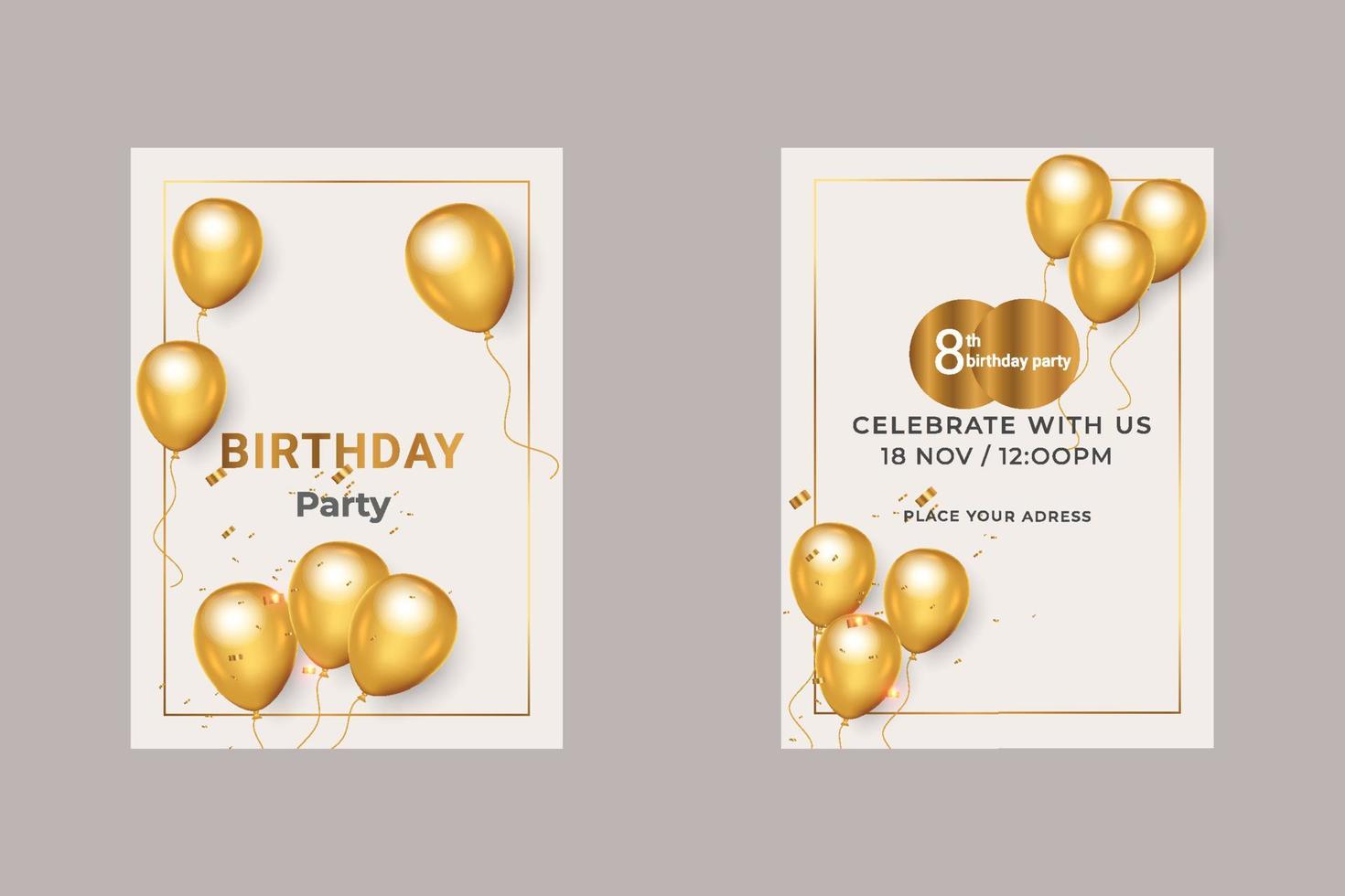 Happy Birthday  card decoration with  balloons vector