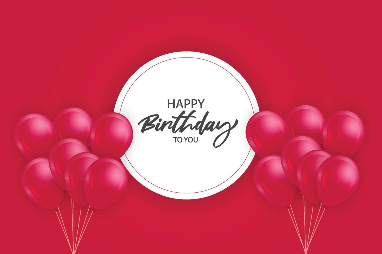 Happy Birthday wishes with red balloons vector