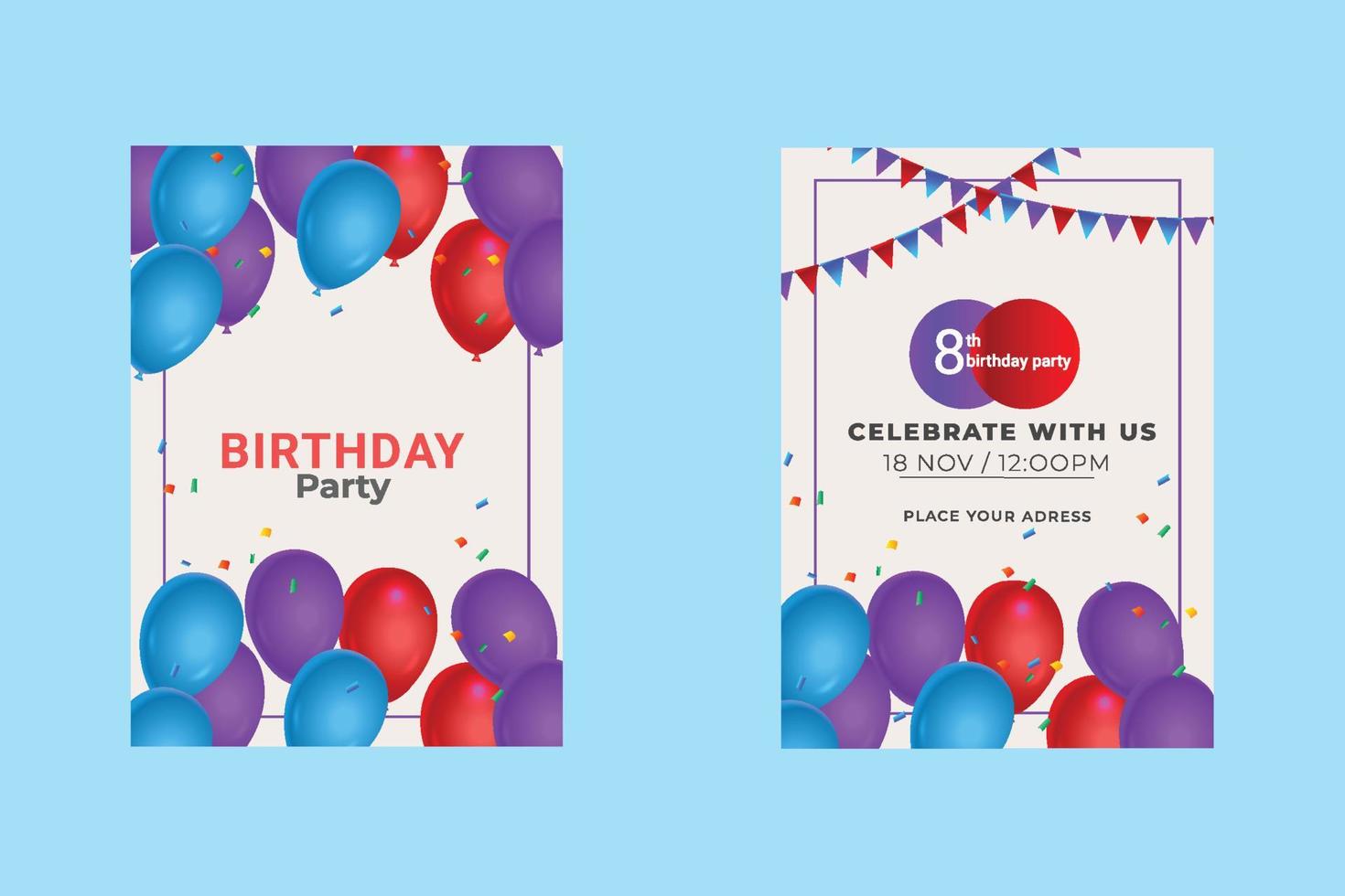 Happy Birthday  card decoration with  balloons vector