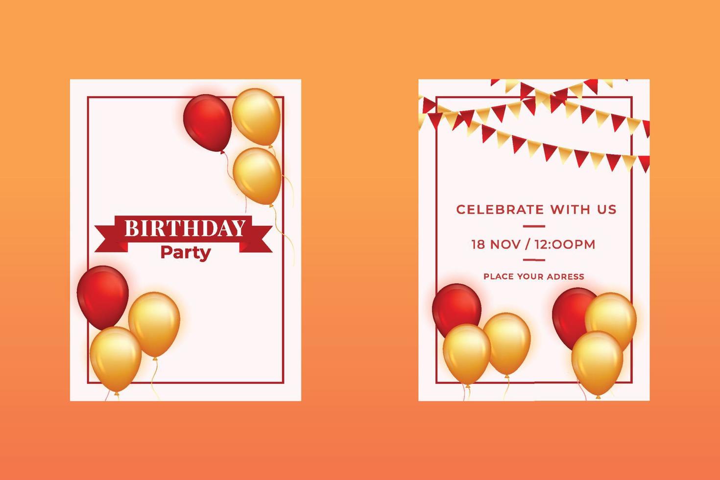 Birthday wish with realistic red yellow  balloons vector