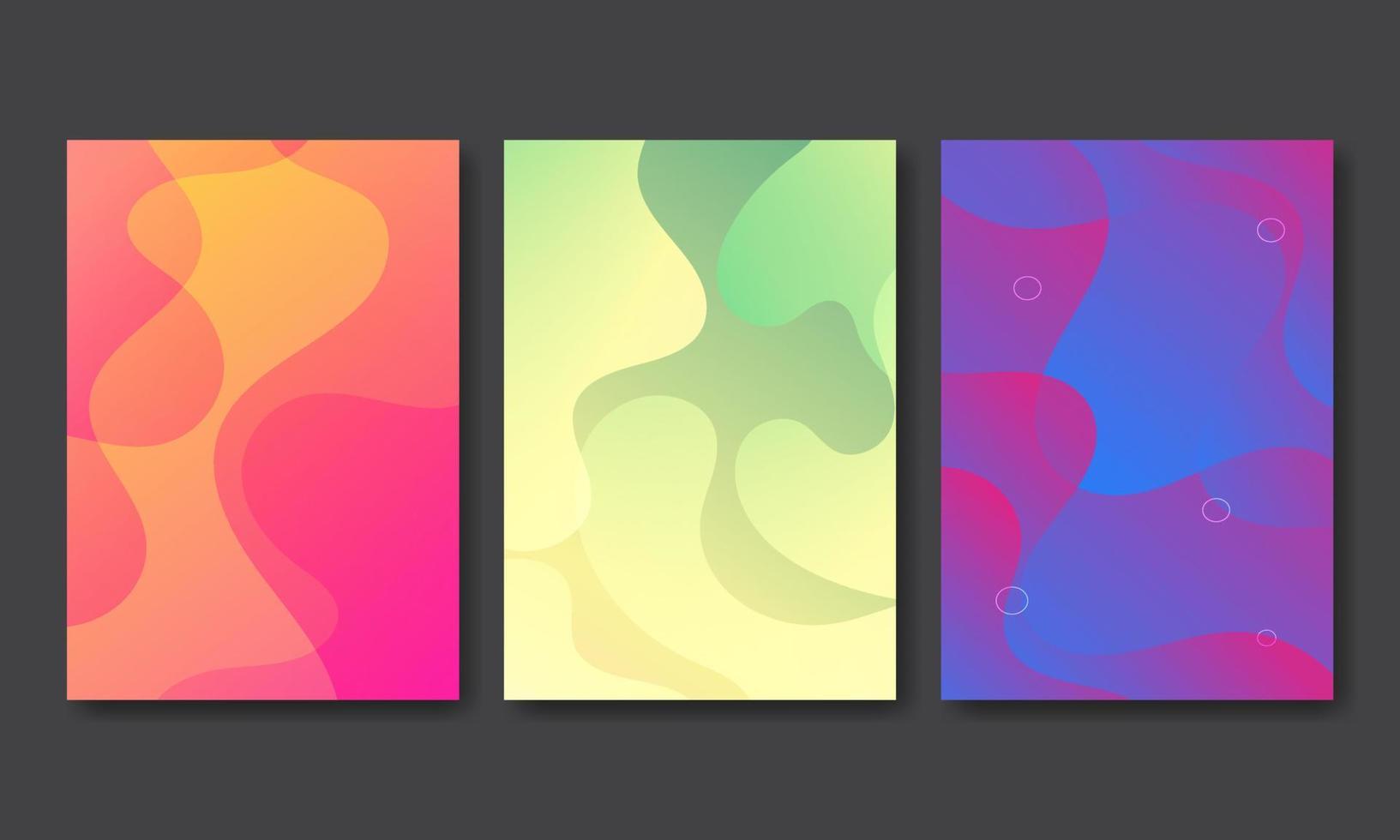 Set Design Cover Template With Colorful Liquid Effect vector