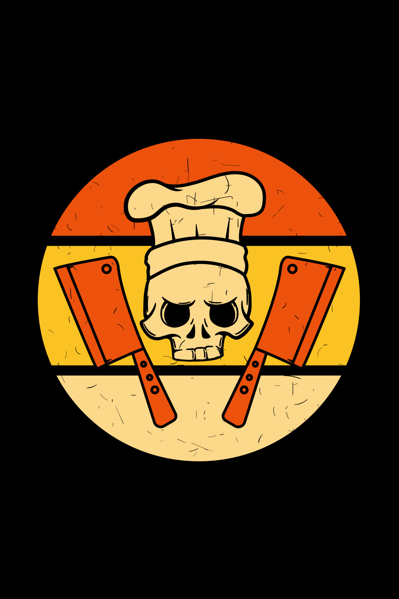 Skull with chef hat retro illustration 5003799 Vector Art at Vecteezy