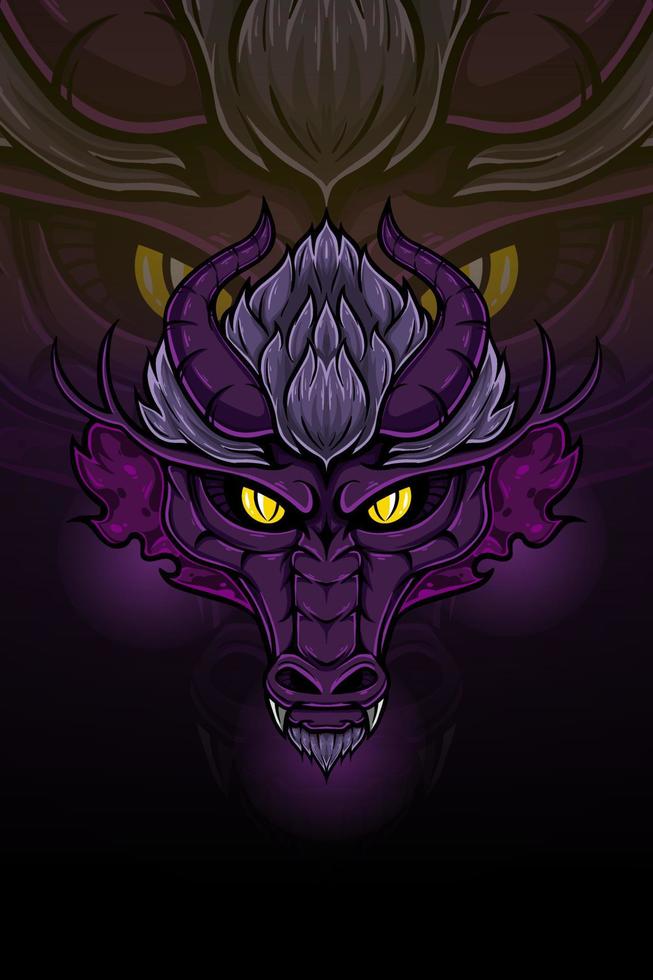 Purple dragon vector illustration