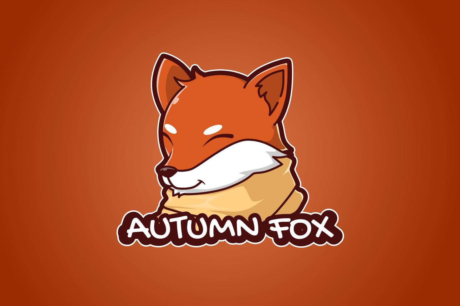 ilustración de dibujos animados de logotipo de zorro de otoño vector