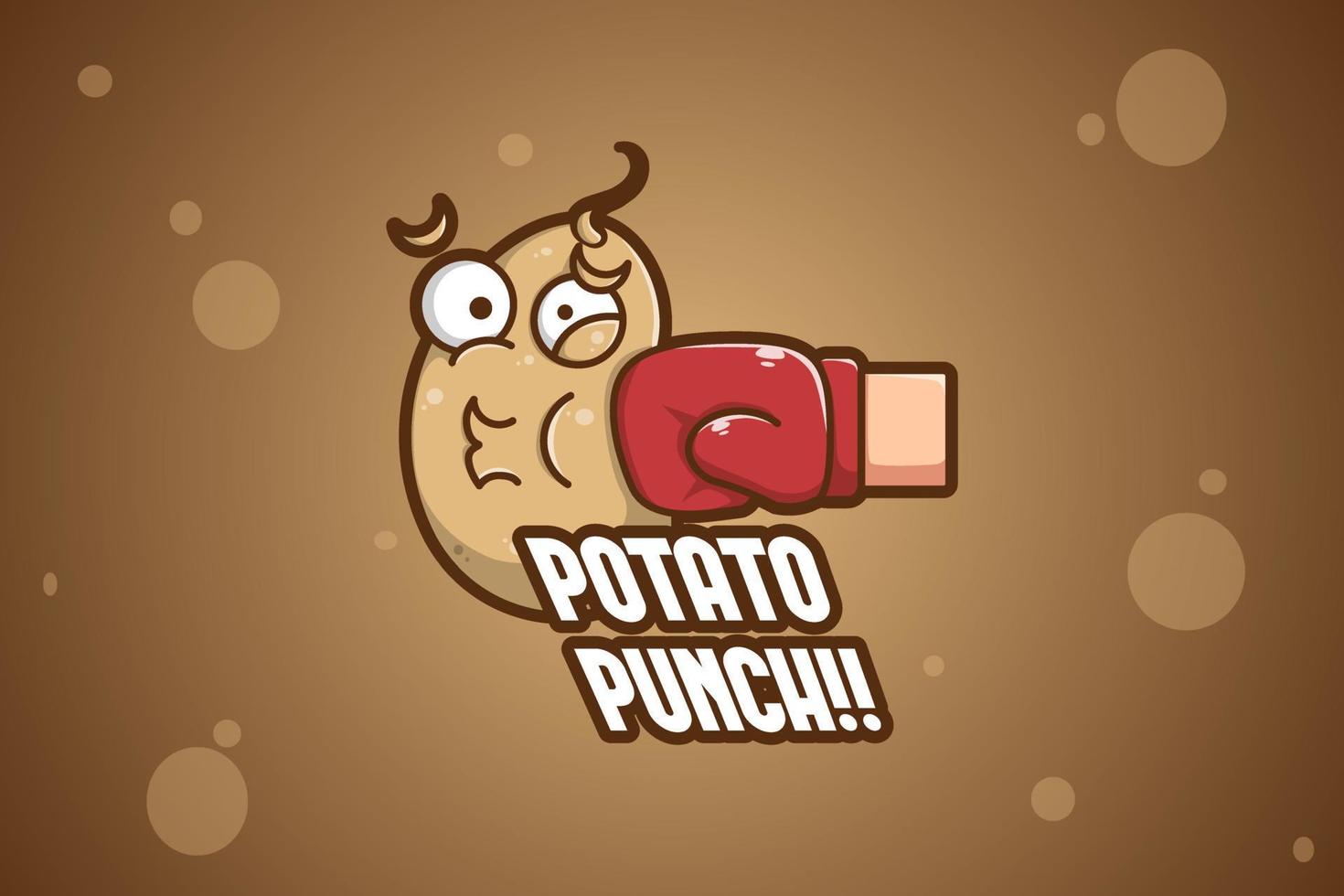 Potato punch logo cartoon illustration vector