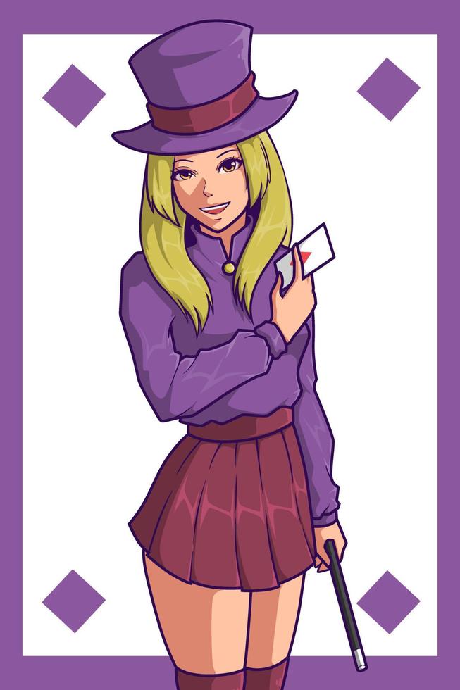 Magician girl character design vector