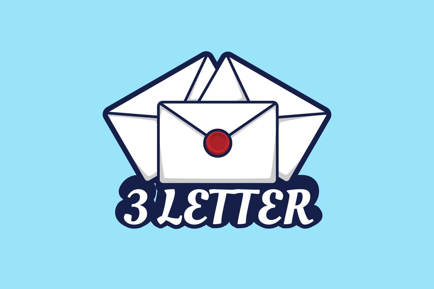 Three letter logo cartoon illustration vector