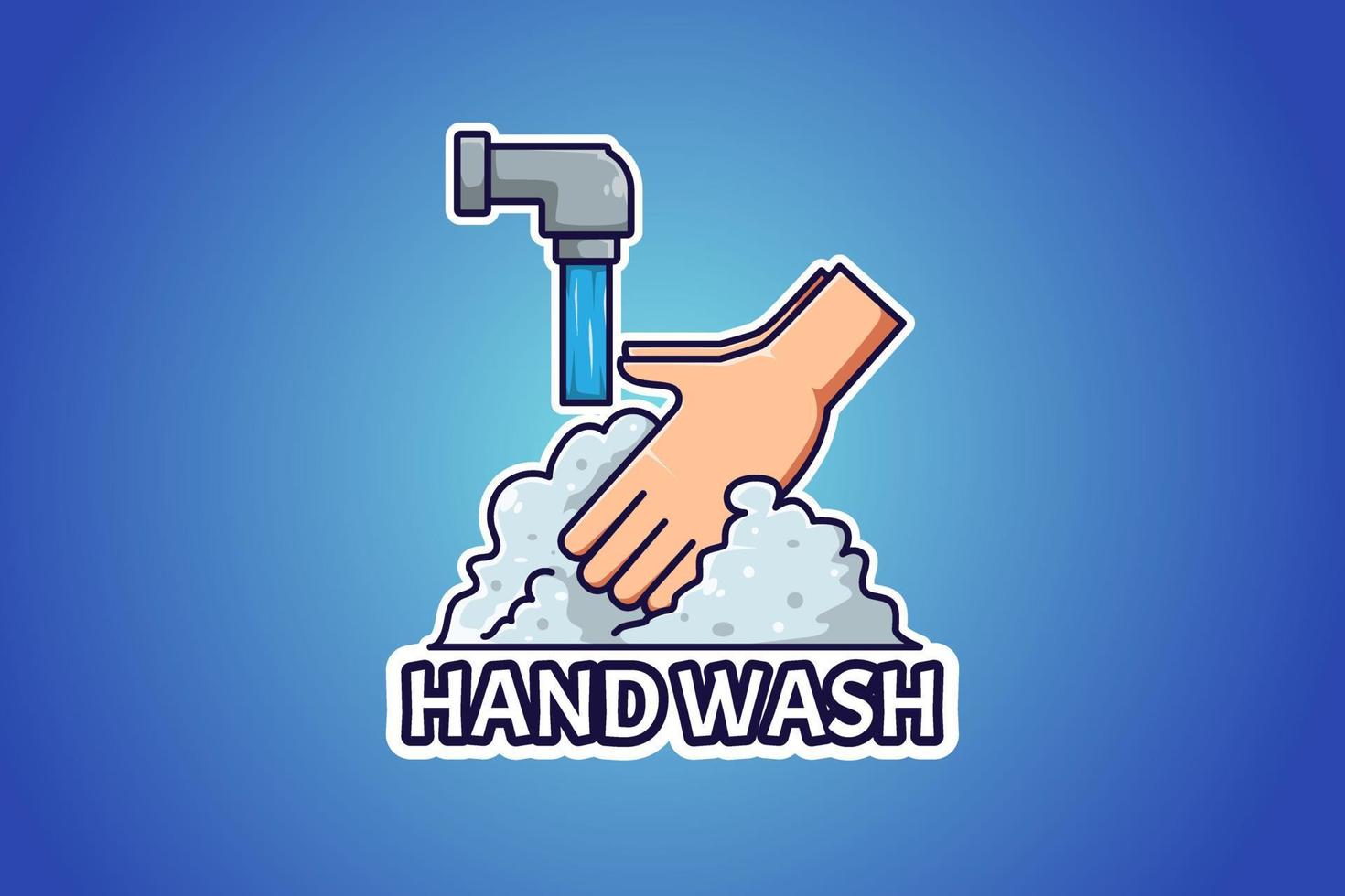 Hand washing logo cartoon illustration vector