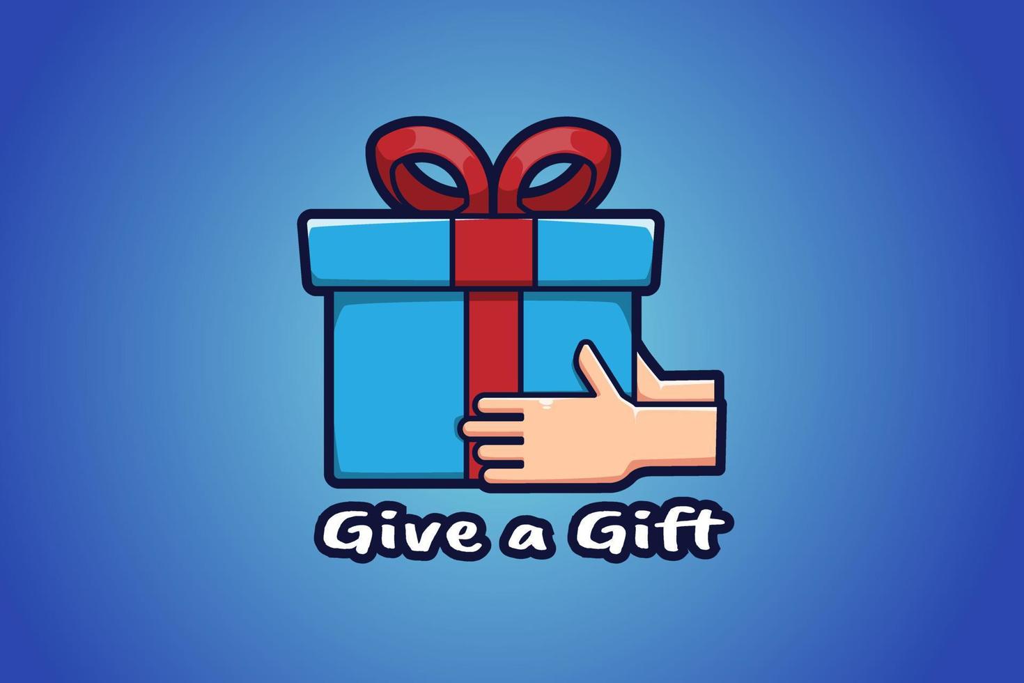 Gift logo cartoon illustration vector