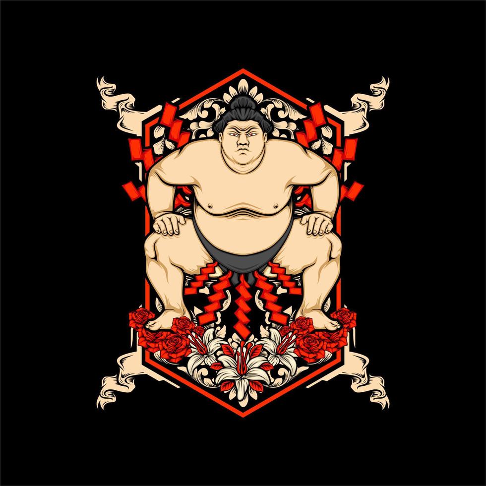 ilustración de sumo japonés vector