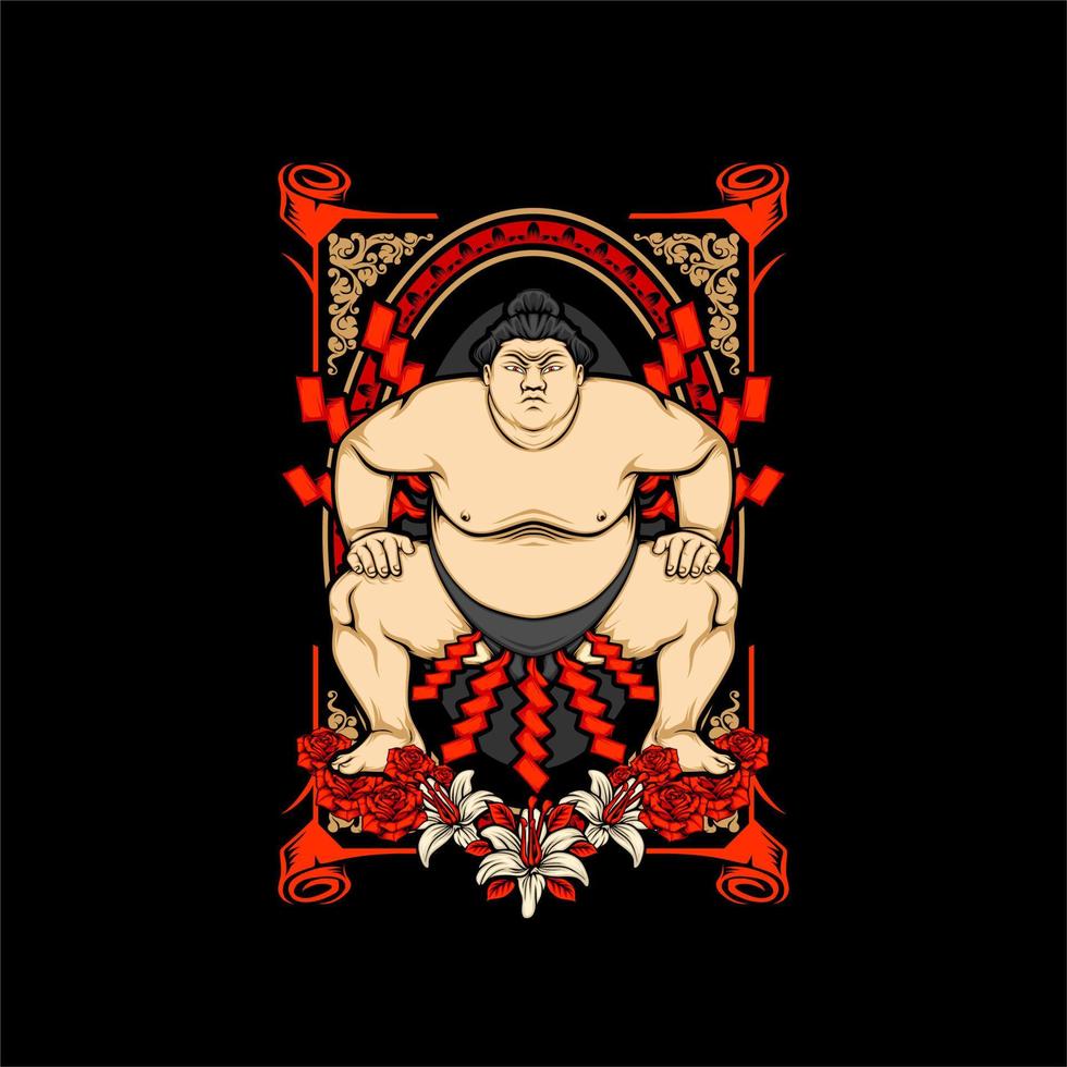 ilustración de sumo japonés vector