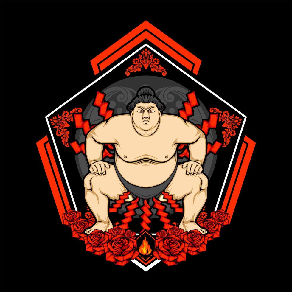 ilustración de sumo japonés vector