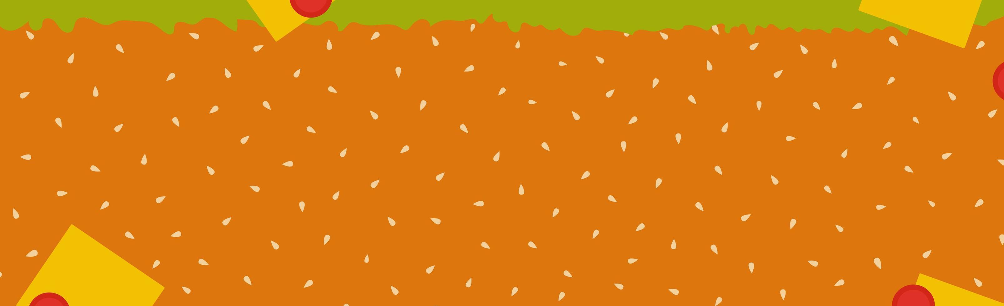 Panoramic realistic burger background, web template - Vector