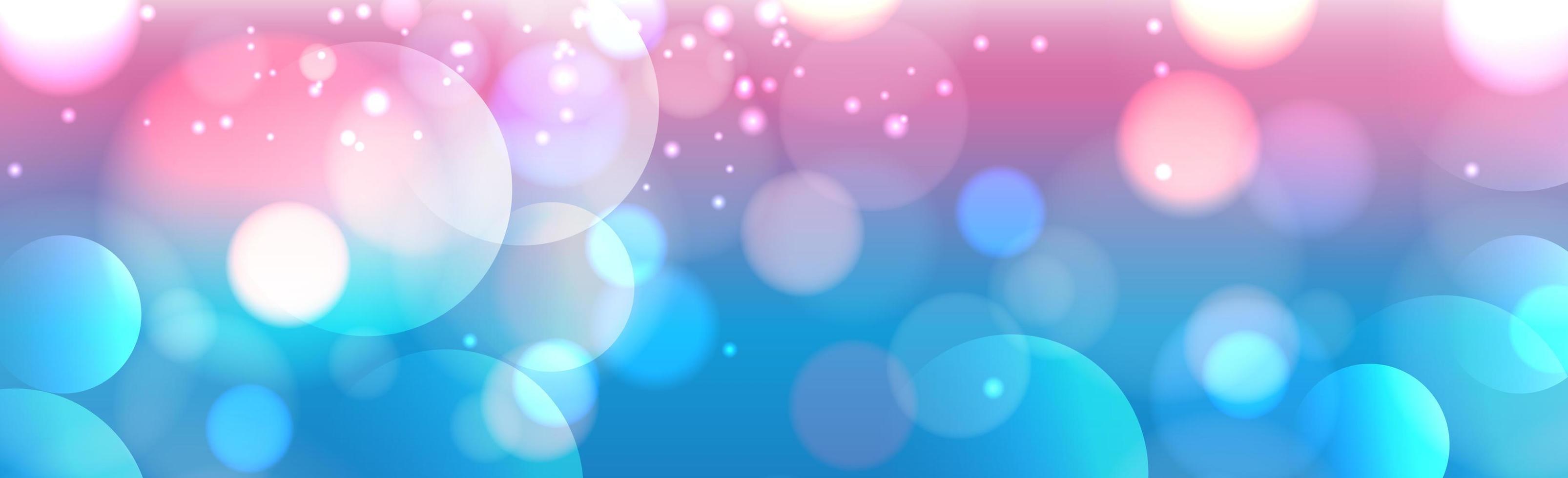 Abstract blue bokeh background with defocused circles and glitter. Decoration element for Christmas and New Year holidays, greeting cards, web banners, posters - Vector