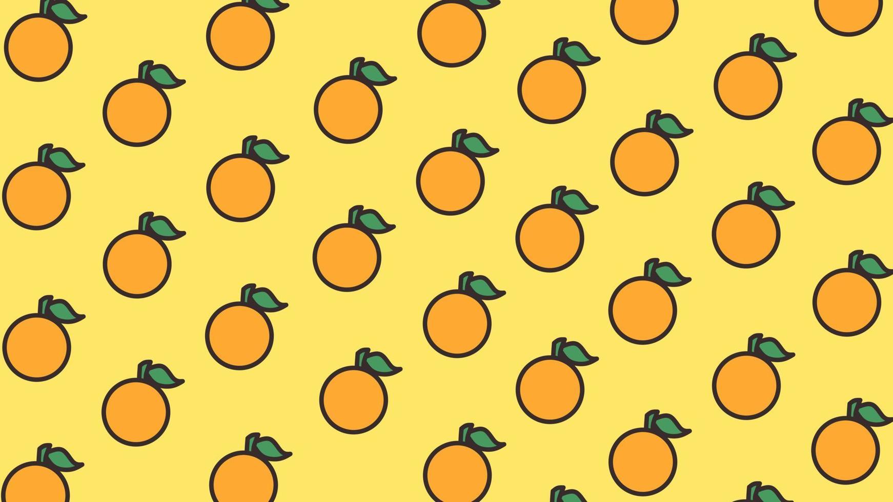 orange fruit pattern design vector, with orange background. doodle orange citrus. fit for background, wallpaper, gift pattern, gift box. vector