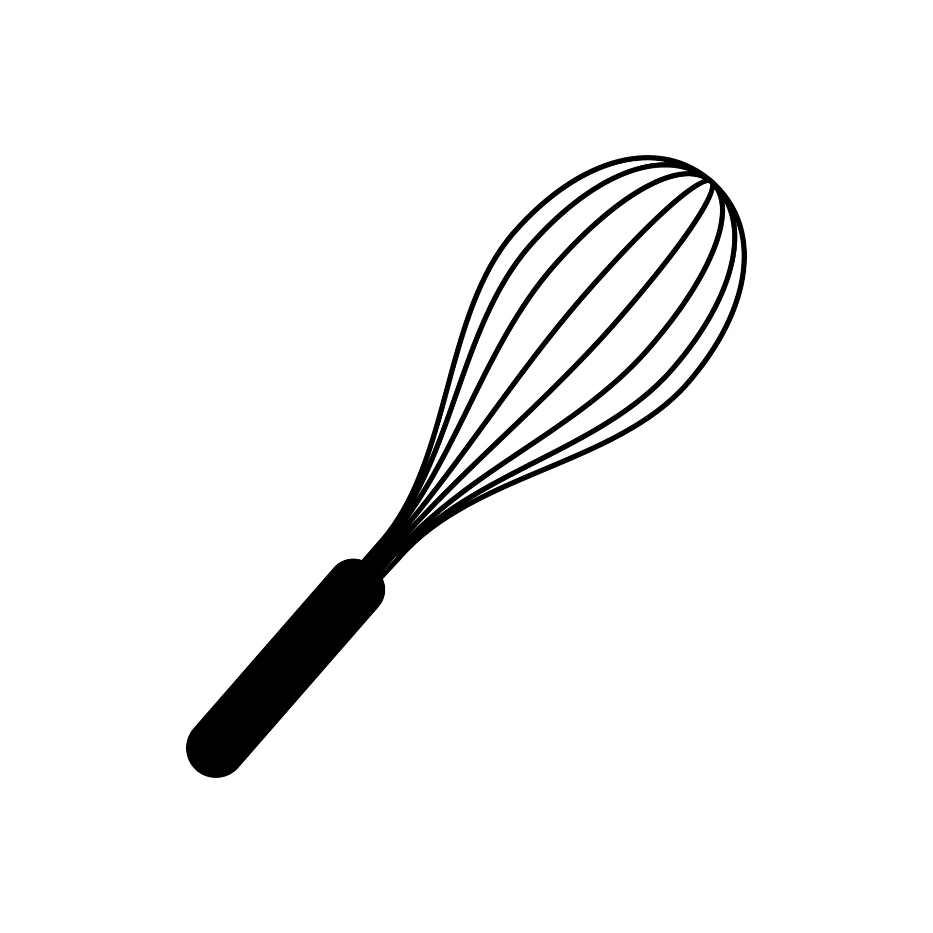 Kitchen whisk icon. Cook flour mixer for whipping eggs and cream