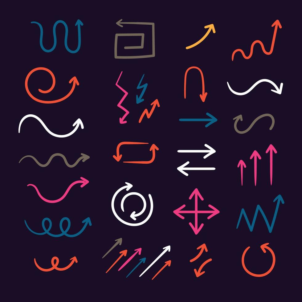 Various Colorful Style Arrow Set vector