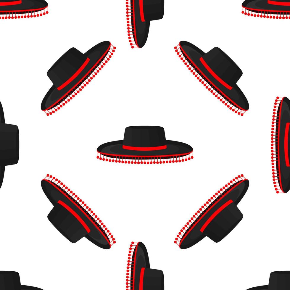 Illustration on theme pattern mexican hats sombrero vector