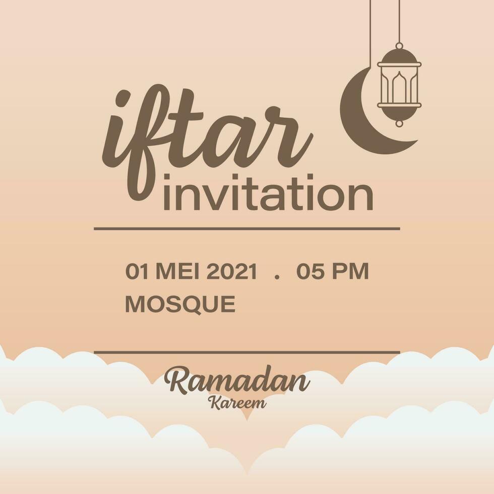 ramadan kareem rompiendo el vector de invitación rápida