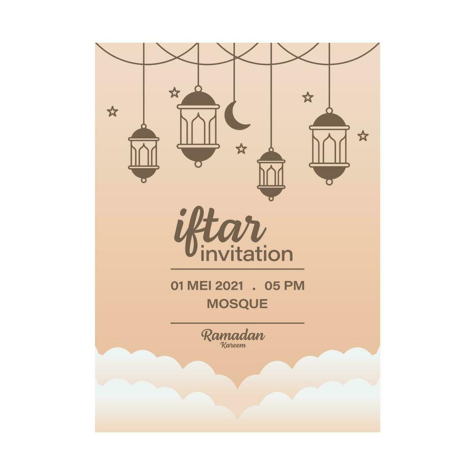 Ramadan kareem breaking the fast invitation vector