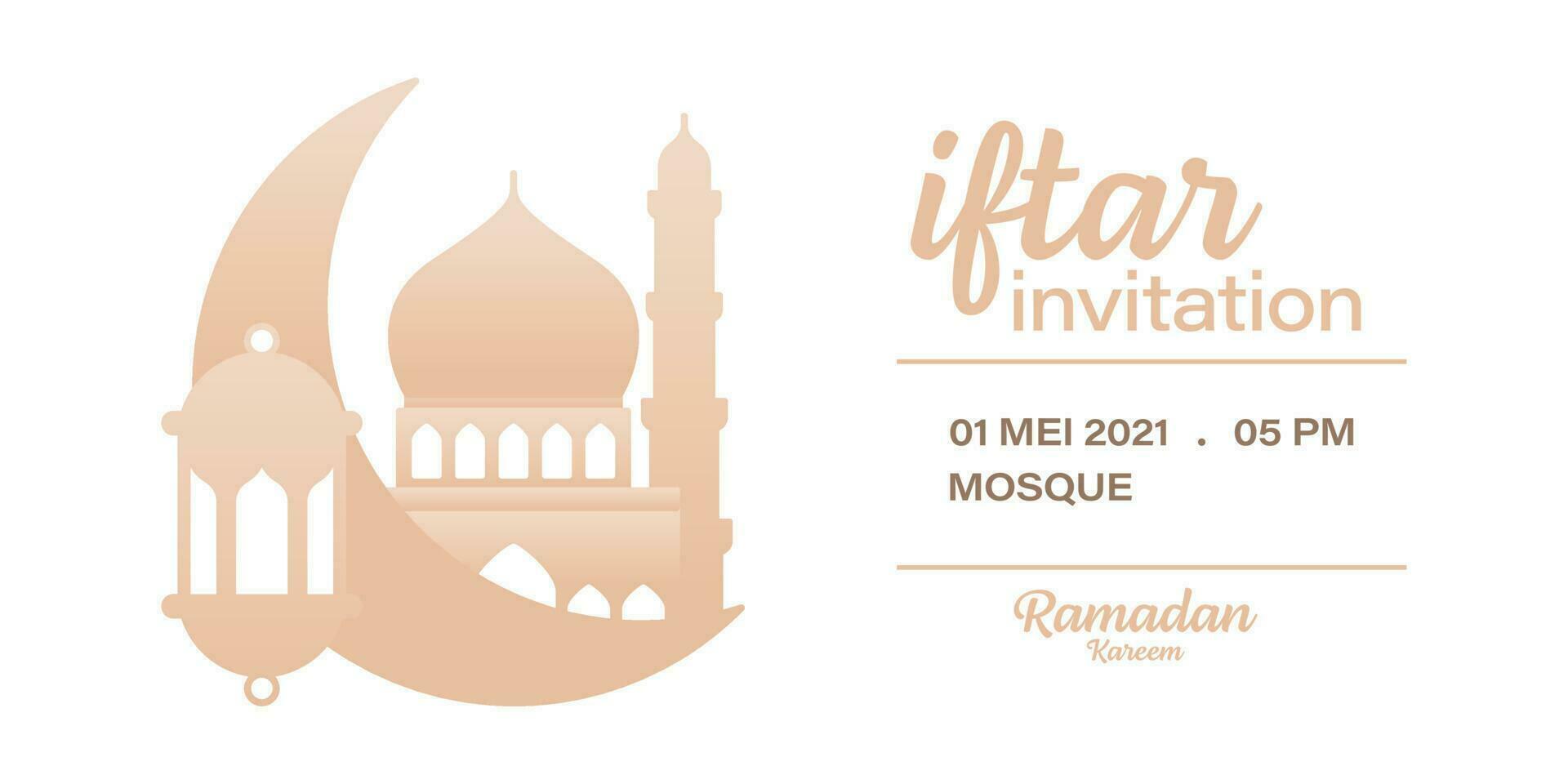 Ramadan kareem breaking the fast invitation vector
