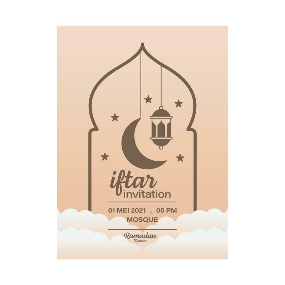 Ramadan kareem breaking the fast invitation vector